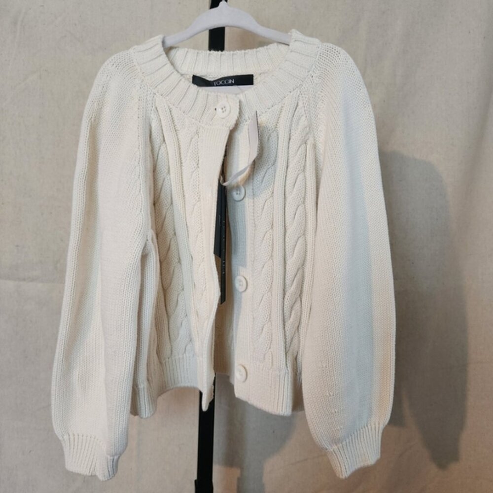 Toccin Chic Cream Cable Knit Sweater for Kids